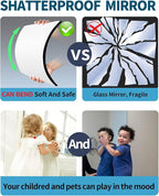 Shatterproof Wall Mirror Full Length for Bedroom, Acrylic Gym Mirrors For Home, Extra Thick: 0.12 inch, 14 x 24 inch x 2 Pcs, Workout Mirrors Safe for Kids, Over The Door, Long Wall Mounted