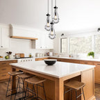 Raindrop Pendant Light Kitchen Island, 3 Lights Black Pendant Lights for Dining Room, 3-Light Bronze Pendant Lighting For Bedroom, Cluster Pendant Light for Bathroom, Livring Room Includes Bulb