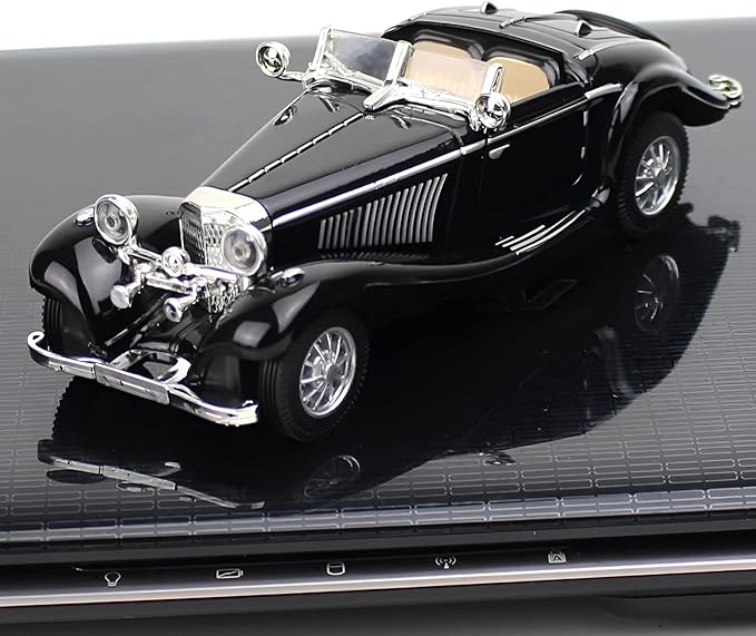 1:28 Scale Pullback Diecast Metal Antique Classic Model Cars Collectible Toy Gifts (Black,Length 6.5in/16.8cm)