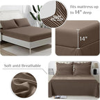 JOLLYVOGUE King Comforter Set, Ultra-Soft Bed in a Bag King Size 7 Pieces, Oeko-TEX Certified Bedding Set with Down Alternative Comforter, Sheets, Pillowcases & Shams, Brown