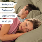 Twin XL Sheets Set 4 Piece - Includes 2 Pillowcases - Bed Sheets Twin XL Size - Soft Hotel Luxury Bedding - Cooling, Comfy and Breathable - 1 Flat & 1 Fitted & 2 Pillowcases w/ Deep Pockets - Khaki