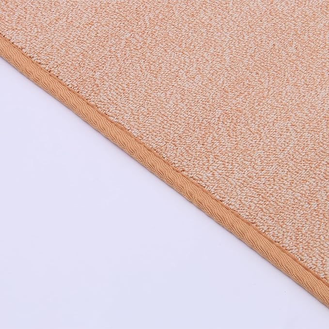 Runner Rug with Non Slip Rubber Backing, Washable Soft Floor Carpet for Kitchen, Hallway, Entryway Indoor, Bedroom, Laundry, Low Pile Area Rugs, Solid Color with Pointillism Style (Camel, 2' * 8')