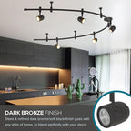 Catalina Lighting 96" Track Ceiling Light, Oil Rubbed Bronze, Transitional 5-Light LED Flex Track, Bulb Included, for Kitchen, Living Room, Home Lighting