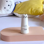 Set of 5 Cat Flower Vase Bud Ceramic Small Cute Mini Handmade Decor - Unique Modern Tiny Wedding Party Birthday Gift - Bulk Trendy Pretty Little Vases