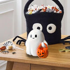 1 Pcs Halloween Ghost Figurine Resin Cute Sculpture Mini Statue Table Ornament Halloween Decorations Indoor Small White Spooky Pumpkin Ghost Decor Figurines for Table Desk Tray Shelf Bedroom