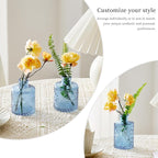 Glass Bud Vases Set of 64 - Blue Assorted Small Mini Glass Vases for Flowers, Crystal Vintage Vase Set, Bulk Centerpieces for Table Décor, Wedding, Home and Events (Blue, 64 Pcs)