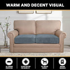 PrinceDeco Velvet Stretch Couch Cushion Cover Soft Cushion Slipcover for Chair Loveseat Sofa Furniture Protector Seat Cushion Sofa Cover (Each Width Up to 29.5", Stone Blue)