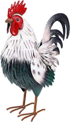 Rooster Garden Statue Sculpture Metal Chicken Yard Decor Outdoor Figurines Patio Backyard Decoration