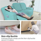 Easy-Going 8 Pieces Recliner Sofa Stretch Sofa Slipcover Sofa Cover Furniture Protector Couch Soft with Elastic Bottom Kids, Spandex Jacquard Fabric Small Checks Light Green