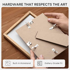 Homeforia 8 x 10 Wood Picture Frame, High End Natural Oak 8x10 Light Wooden Frames with Mat 5x7 inch Photo, 8 x 10 Frame Matted to 5 x 7 Art, Wall or Tabletop Frame, Tempered Glass, Wall Kit, Set of 1