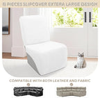 Arfntevss Sectional Recliner Couch Covers Velvet Corner Sectional Sofa Cover for Reclining Couch Stretch Soft L Shape Recliner Slipcover Washable Additional Seat Protector (1 Seat Cover, White)