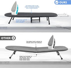 BiJun Small Ironing Board, Foldable Table Top Ompact Portable Mini Ironing Board w/Iron Rest, Set for Dorm Rooms, RVs, Travel Apartments Black