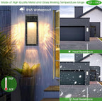 Solar Outdoor Lights, Metal Seeded Glass Fence Lights, Auto On/Off Waterproof Wall Lights,Warm/Color Changing Light Solar Lights for Wall Fence Patio Yard Porch Garden Decor,4 Pack