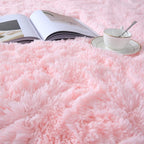 CAIYUECS Pink Area Rug for Girls Bedroom,Fluffy Shag Rugs for Living Room, 4x6 Feet Non-Slip Modern Furry Faux Fur Rugs for Nursery Kids Room,Fuzzy Plush Rug for Dorm Home Decor