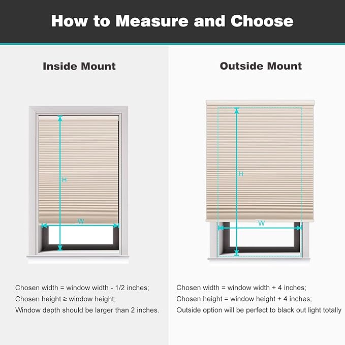 Changshade Cordless Cellular Shades, Blackout Honeycomb Shades for Windows, Pull Down Pleated Blinds, Easy to Install for Indoor Windows and French Doors,31.5" W x 72" H, Beige