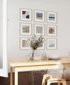 HAUS AND HUES Square Picture Frames Set of 25 - Wooden 12x12 Frames with Mat, Gallery Wall Set (Beige Oak)