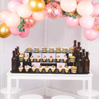 WANLIAN 3-Tier Corner Retail Table Display Stand, Portable Display Rack Shelves for Vendors, Craft Shows, Farmers Market, Pop Up Shop Countertop Black Risers for Display, Soap, Candles, Tumblers