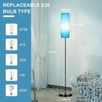 FRIDEKO HOME Floor Lamp for Bedroom, Tall Standing Lamps for Living Room, Modern Corner Floor Lamps for Living Room, 3CCT&Brightness Dimmable, 800 LM, RGB Smart Bulb, Foot Switch, Turquoise Lampshade