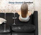 118.5" Faux Leather Modular Sectional Sofa with Storage Seat, Modern 6 Seater Couch Deep Seat with Removable Cover DIY Combination Black