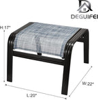 Outdoor Foot Stools Gift for Patio Ottoman Footrest Aluminum Portable Seat Wicker Furniture Stackable Dining Ottoman 2 Pack Blue