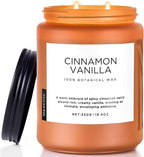 M&SENSE Cinnamon Vanilla Fall Scented Candles for Home, Natural Soy Wax 19.4oz 110 Hours Large Long Lasting Strong Scented Classic Christmas Holiday 2 Wicks Candle Gift Home Decor