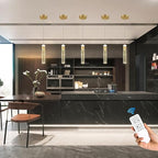 Gold Pendant Light Crystal Pendant Light Fixtures for Kitchen Island Lighting 3000k-6000k LED Modern Adjustable Chandelier Hanging Bubble Pendant Lighting (1Pack)