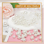 300Pcs Vase Filler White No Hole Faux Pearl Beads for Vase Filling Decorations, Candle Centerpieces, Wedding Centerpieces, Home Party Decor (8/14/20mm)