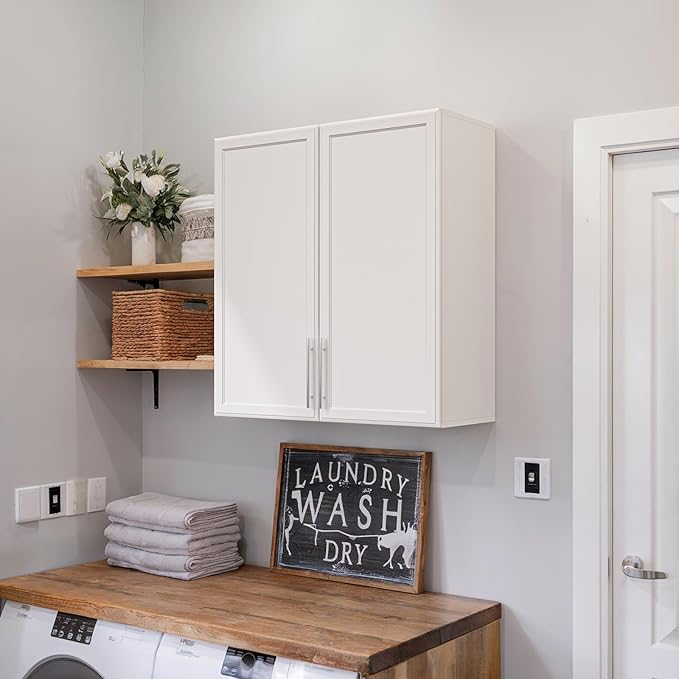 FIMELLO 30" Laundry Room Cabinets Wall Mounted,White
