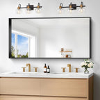 Black Bathroom Mirror, 24x48 Inch Rectangular Framed Mirror, Large Wall Mounted Bathroom Vanity Mirror Over Sink for Bedroom,Restroom, Living Room, Hangs Vertically or Horizontally