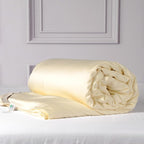 CUDDLE DREAMS Silk Filled Comforter for All Season, Detachable Tencel Duvet Cover for Easy Care, Naturally Breathable (Ivory, King)