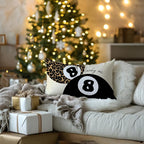 Preppy Pink Lucky 8 Ball Leopard Throw Pillow Covers 20x12,Cheetah Print Room Decor, Trendy Funky Y2K Leopard Print Motivational Decorative Pillow Covers for Girls Room Dorm Apartment，Set of 2