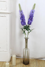 6PCS Delphinium Artificial Silk Flowers 29.5" Purple Fake Flowers Long Stem Faux Hyacinth Flowers for Tall Vase Wedding Home Garden Decor (Bluish Violet)
