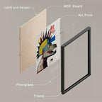 SIGNWIN Framed Vintage Retro Antique Basquiat Dinosaur Print Wall Art, Set of 4 Illustration Wall Decor Prints, Multicolor Contemporary Wall Décor for Living Room, Bedroom - 11"x14" Black