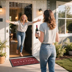 Yimobra Welcome Mat Outdoor Indoor 29.5x17, All-Weather Waterproof Front Door Mat Outside Entrance, Non-Slip Low Profile Porch Patio Doormat, Red