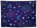 HZOHNAGO Boho Sun Moon Tapestry Purple Blue Sun Stars Galaxy Pattern Printed Wall Tapestry Wall Hanging for Bedroom Living Room Dorm 40" W x 30" H