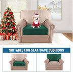 H.VERSAILTEX Velvet Stretch Couch Cushion Cover Plush Cushion Slipcover for Chair Cushion Furniture Protector Seat Cushion for Sofa Cover (1 Piece Armchair Cushion Covers, Vintage Green)