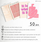 Fardes Pink Room Decor, 50pcs Preppy Prints for Teen Girls Bedroom, Pink Wall Collage Kit Aesthetic Pictures, Preppy Bedroom Decor, Teen Girls Cute Wall Decor