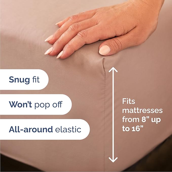 Queen Sheets Set 6 Piece - Includes 4 Pillowcases - Bed Sheets Queen Size - Soft Hotel Luxury Bedding - Cooling, Comfy, Cozy & Breathable - 1 Flat & 1 Fitted & 4 Pillowcases w/ Deep Pockets - Mauve