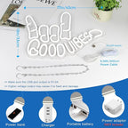 Good Vibes Neon Sign, Dimmable Good Vibes Only Neon Signs Light with ON/OFF Switch, USB Powered Neon Signs for Wall Decor, Colorful Light Up LED signs for Bedroom Game Room Party Club Decor