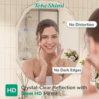 TokeShimi 24x36 Oval Bathroom Vanity Mirror Beveled, Frameless Mirror Bathroom Stylish, Shatterproof Decorative Irregular Wall Mirrored Modern Circle for Living Room, Entryway, Restroom