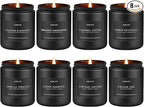 Scented Candles Set - 8 Pack Soy Jar Candle for Home Scented, Aromatherapy Candle Gifts for Men, Women and Birthday, Masculine Home Fragrance Candle