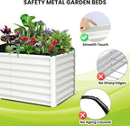 Galvanized Raised Garden Bed Outdoor, 2 Pcs 6x3x2FT Outdoor Large Planter Raised Beds Open Base with Safety Edge and Glove for Vegetables Flowers Ground Planter, White