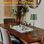 2 Pack Cordless Table Lamps, 3 Colors Stepless Dimming, 5000mAh Rechargeable Battery LED Desk Lamp for Bedroom/Couple Dinner/Desk/Cafe/Dining Room/Terrace