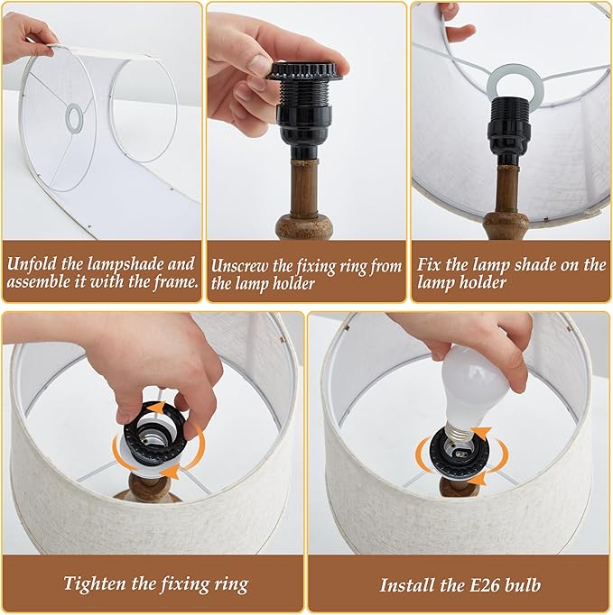 Classical Table Lamps for Bedrooms Set of 2 - Touch Bedside Lamps with Dual USB Ports, 3 Way Dimmable Nightstand Lamps for End Tables, Farmhouse Night Stand Lamps for Living Room Guest Room