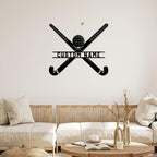 Custom Hockey LED Wall Sign - Hockey Metal Wall Art with Helmet & Sticks, 16-Color LED with Remote Control, Hockey Decor for Boys Room, Players, Fans, Coaches, Man Cave, Sports Lovers