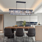 Crystal Chandeliers for Dining Room 39" 10 Lights Elegant Pendant Ceiling Lighting Fixture Chandeliers