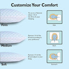 Greaton, Gel Memory Foam Pillows, Maintains Proper Sleeping Postures, Relieves Neck and Shoulder Pain, Perfect for Side, Back, or Stomach Sleepers, 25 x 15, White