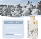 Flower Reed Diffuser Set, 5 oz Fresh Linen Scent Diffuser with Sticks, Home Fragrance Scented Oil Reed Diffusers for Home, Bathroom, Decor & Gift