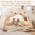 Sherilyn Full Size Bed Canopy Bed Tents Dream Tent on Bed Privacy Space Blackout Sleeping Tents Indoor Breathable Portable Cottage Drafty Room (Large)