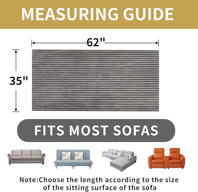 HAOMAIJIA Waterproof Couch Cover for Dogs Washable,Fuzzy Pet Couch Covers for Sofa,Thick Soft Dog Bed Cover Non-Slip Couch Covers for 3 Cushion Couch Sofa Pet Friendly (Grey, 35" x 62")